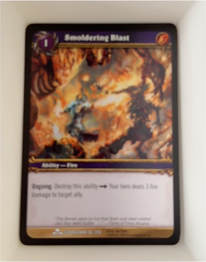 2009 World of Warcraft TCG Scourgewar #58 Smoldering Blast — front