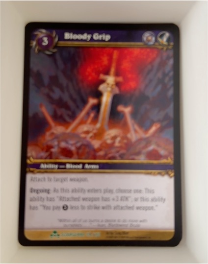 2008 World of Warcraft TCG Scourgewar #3 Bloody Grip — front