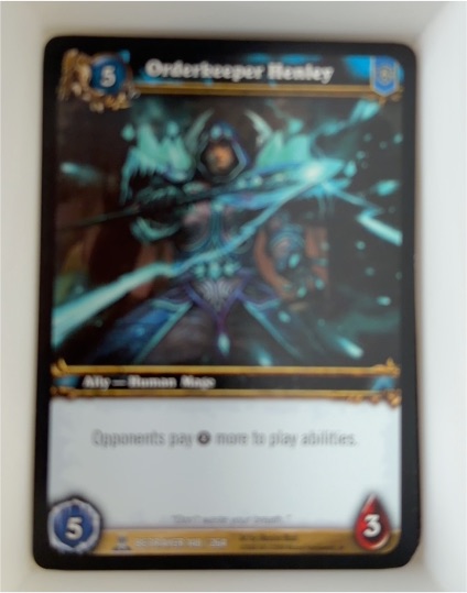 2008 World of Warcraft TCG #148 Orderkeeper Henley — front