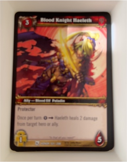 World of Warcraft TCG Fields of Honor #121 Blood Knight Haeleth — front