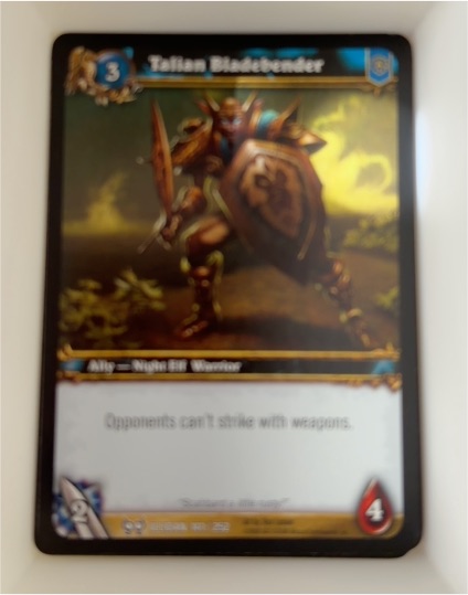 2008 World of Warcraft TCG #141 Talian Bladebender — front