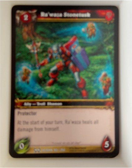 2008 World of Warcraft TCG Ra'waza Stonetusk #165 — front