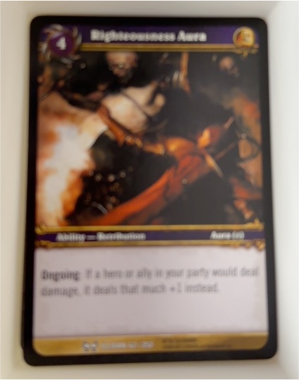 World of Warcraft TCG The Hunt for Illidan #62 Righteousness Aura — front