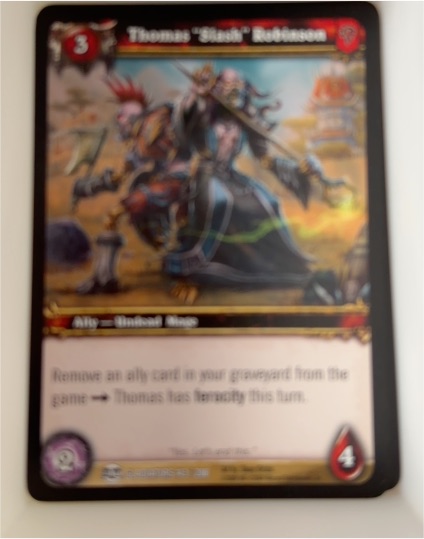 2009 World of Warcraft TCG Blood of Gladiators #143 Thomas "Slash" Robinson — front