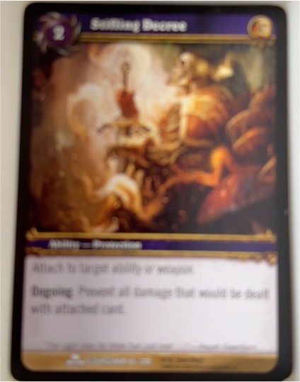2009 World of Warcraft TCG Scourgewar #65 Stifling Decree — front