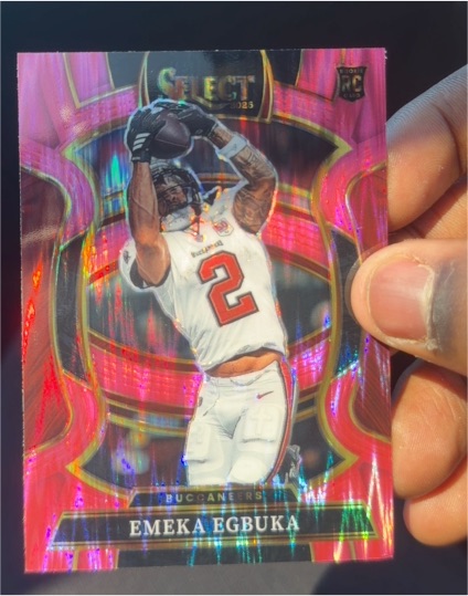 2025 Panini Select #37 Emeka Egbuka Pink Shock Concourse Rookie Card — front
