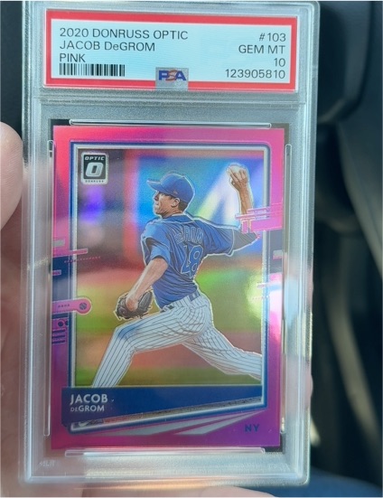2020 Donruss Optic #103 Jacob deGrom Pink Prizm — front