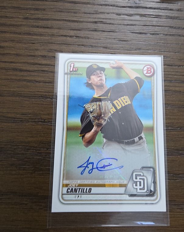 2020 Bowman #PA-JC Joey Cantillo — front