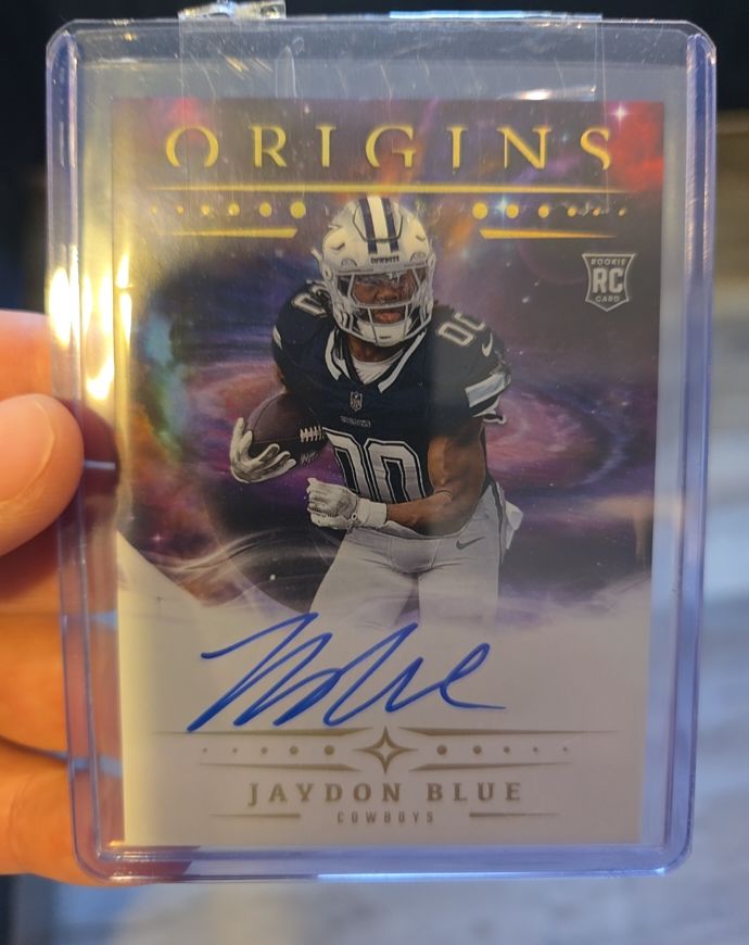 2025 Panini Origins #RA-JBL Jaydon Blue Rookie Autograph — front