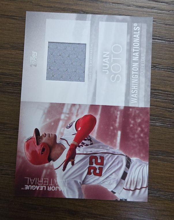 2020 Topps Major League Material Series 2 #MLM-JSO Juan Soto — front