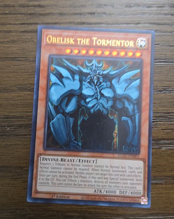 2002 Yu-Gi-Oh! EGO1-EN001 Obelisk the Tormentor — front