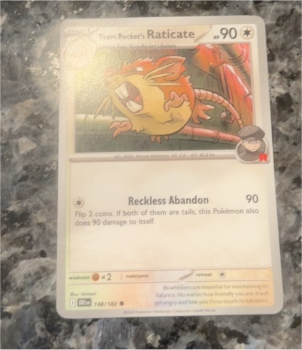 2023 Pokémon SV10: Destined Rivals #148 Team Rocket's Raticate — front