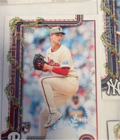 2025 Topps Holiday #H111 Mick Abel Philadelphia Phillies Rookie RC — front