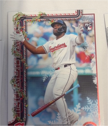 2025 Topps Holiday #H195 Jose Ramirez Santa Hat Variation — front
