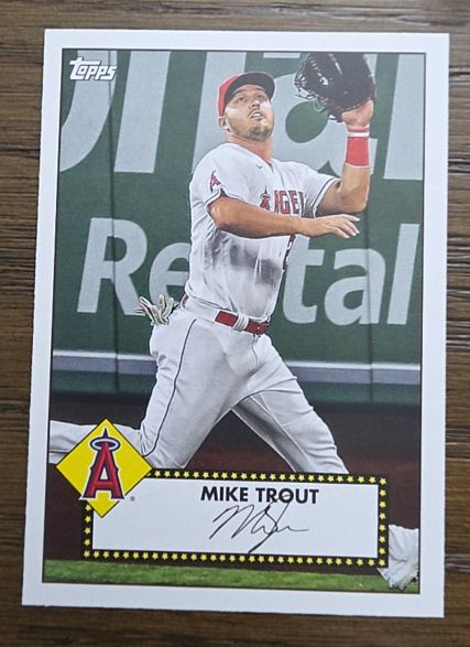 2021 Topps Series 1 1952 Insert #T52-27 Mike Trout — front