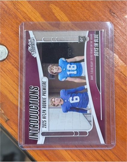 2025 Panini Absolute #I-JDT Boys In Blue Introductions Jaxson Dart Isaac Teslaa — front