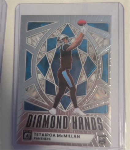 2025 Panini Donruss Optic #2 Tetairoa McMillan Diamond Hands Rookie Panthers — front