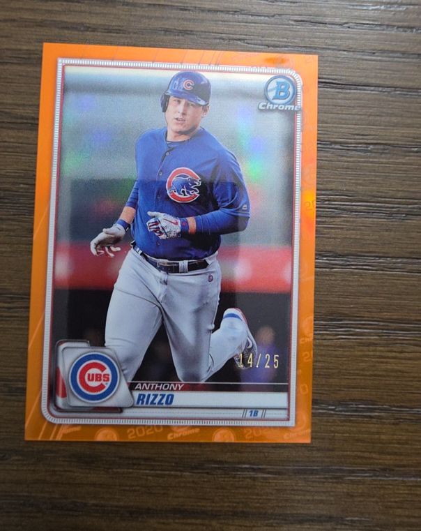2014 Bowman Chrome Orange Refractor #75 Anthony Rizzo — front