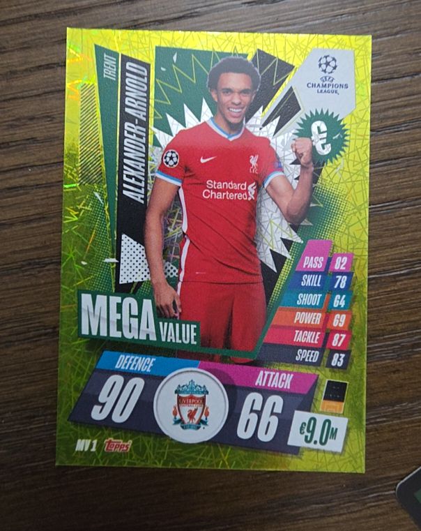2020-21 Topps Match Attax UEFA Champions League Mega Value #MV1 Trent Alexander-Arnold — front