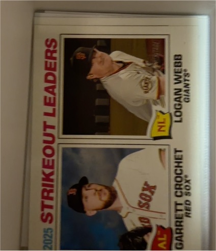 2026 Topps Heritage #6 2025 Strikeout Leaders Garrett Crochet Logan Webb — front