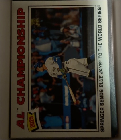 2026 Topps Heritage #276 George Springer Toronto Blue Jays AL Championship — front
