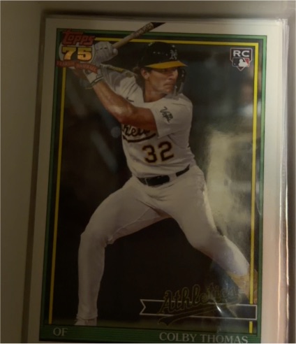 2026 Topps Series 1 1991 Insert #T91-6 Colby Thomas Athletics Rookie — front