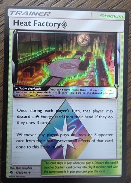 2018 Pokémon Lost Thunder #178 Heat Factory Prism Star — front
