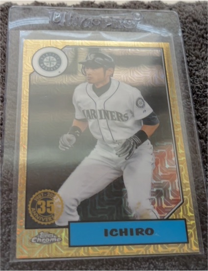 2022 Topps Series 1 Chrome Silver Pack Mojo Refractor #T87C-87 Ichiro Suzuki — front