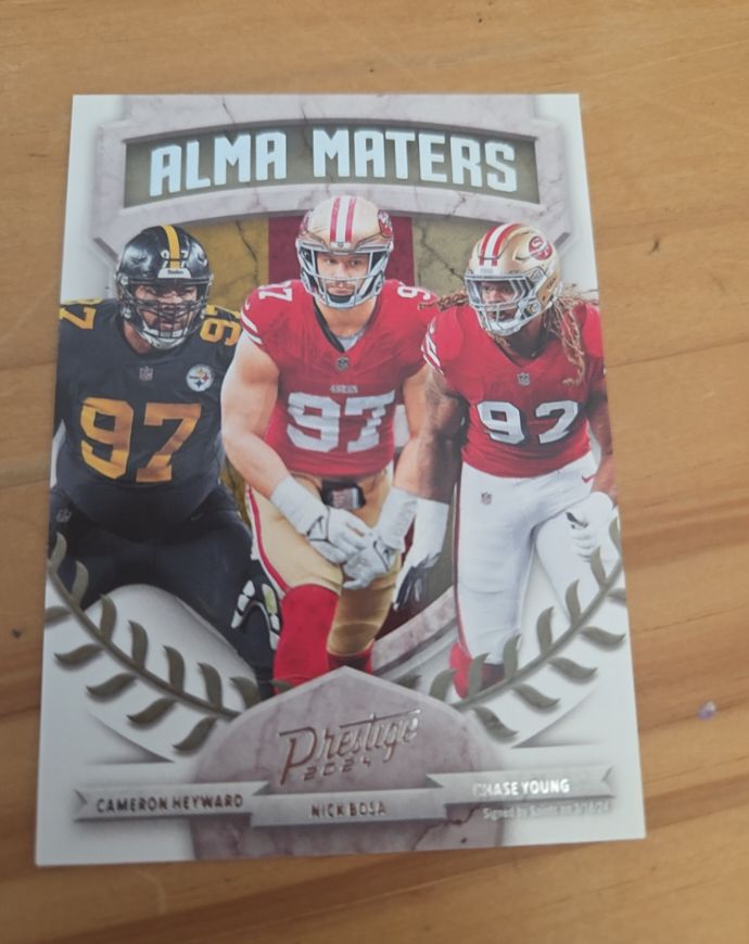 2024 Panini Prestige #5 Alma Maters Nick Bosa, Chase Young, Cameron Heyward — front