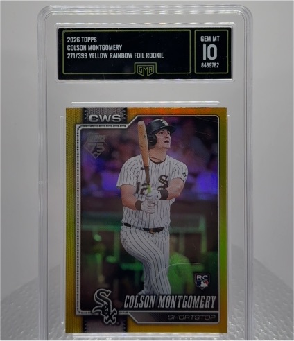 2026 Topps Series 1 #157 Colson Montgomery Yellow Rainbow Foil Rookie — front