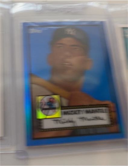 2008 Topps Chrome #MMR-52 Mickey Mantle Blue Refractor — front