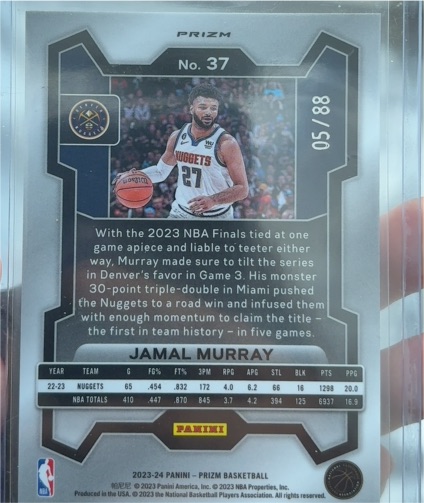 2023-24 Panini Prizm #37 Jamal Murray — front