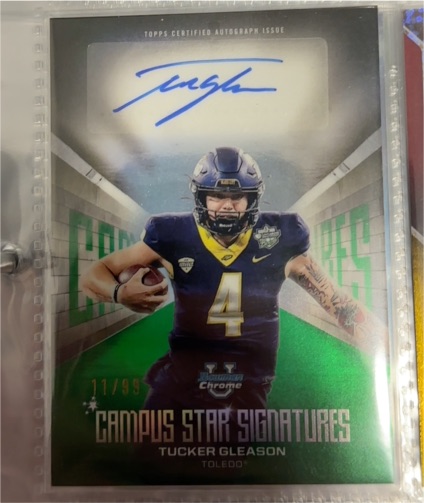 2025 Bowman University Chrome #CSS-TG Tucker Gleason Campus Star Signatures — front