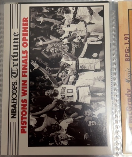 1990 NBA Hoops #337 Pistons Win Finals Opener — front