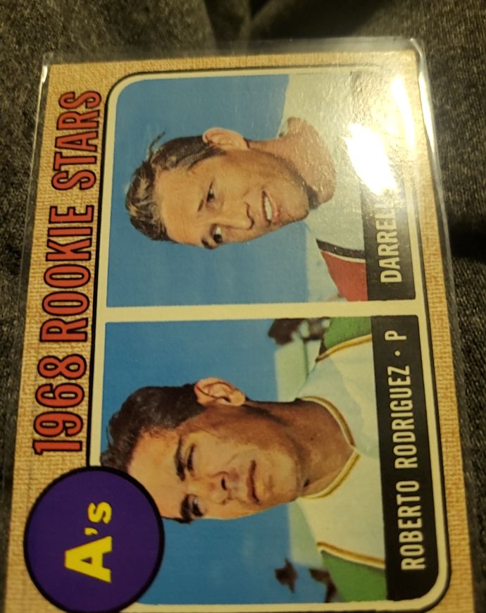 1968 Topps #199 A's 1968 Rookie Stars Roberto Rodriguez / Darrell Osteen — front