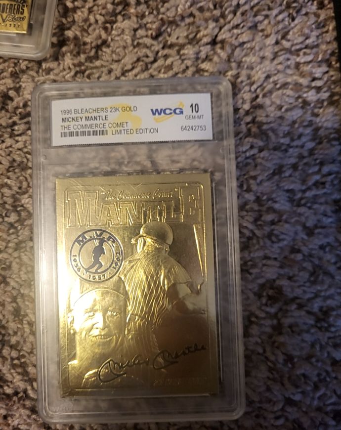 1996 Bleachers 23K Gold #7 Mickey Mantle — front