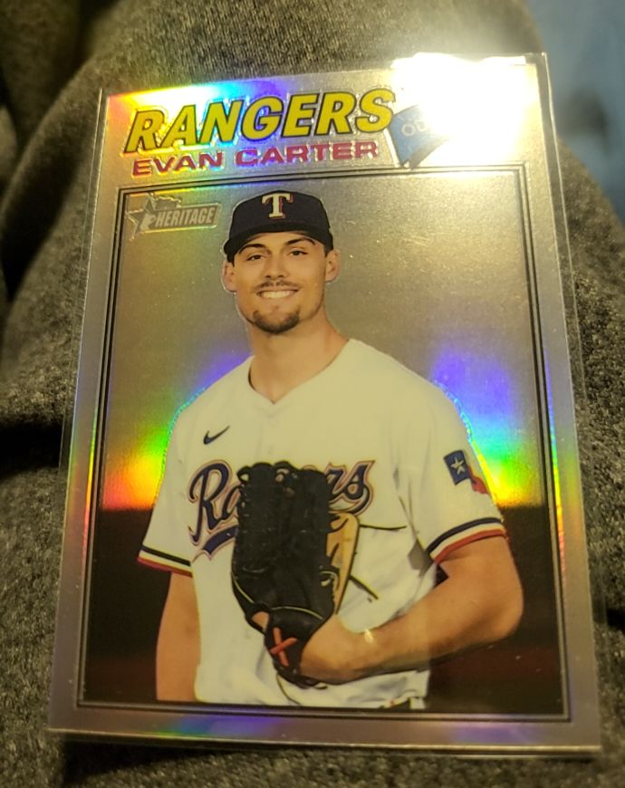 2026 Topps Heritage Chrome #244 Evan Carter — front