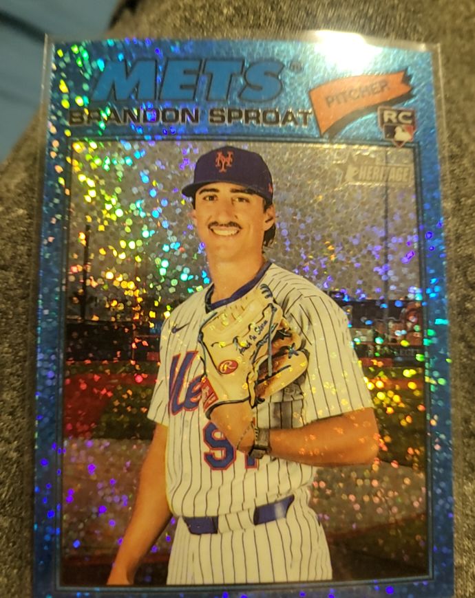 2026 Topps Heritage Chrome Light Blue Sparkle #118 Brandon Sproat — front