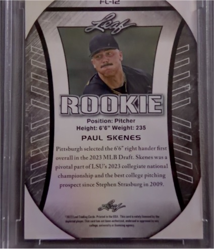 2023 Leaf Draft Silver #RS-68 Paul Skenes — front
