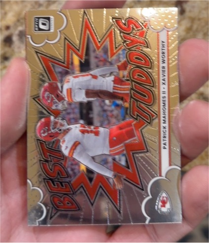 2025 Panini Donruss Optic #1 Patrick Mahomes II Xavier Worthy Best Tuddys — front