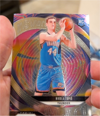 2024-25 Panini Prizm Instant Impact #3 Nikola Topic Rookie Oklahoma City Thunder — front