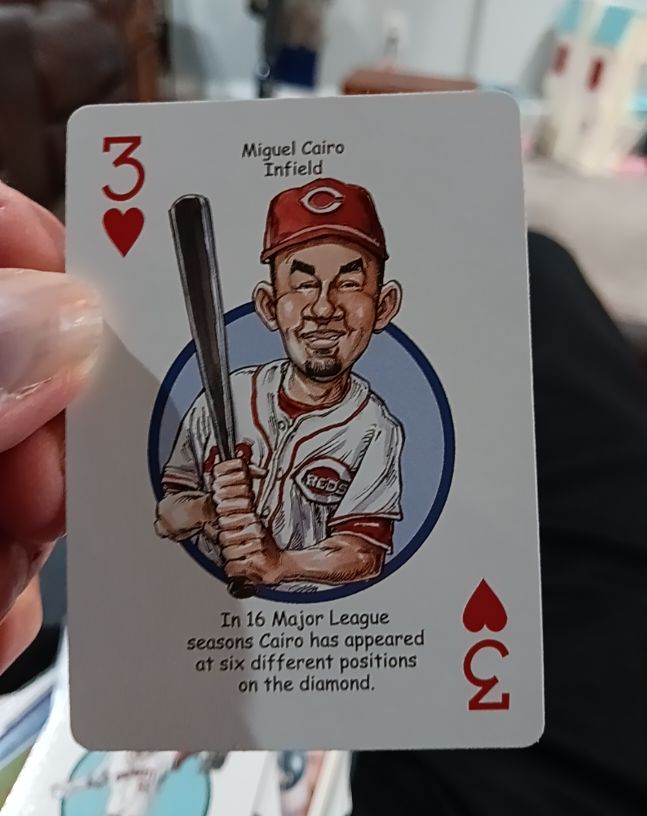 2011 Walgreens Reds Deck of Cards #3 Miguel Cairo — front