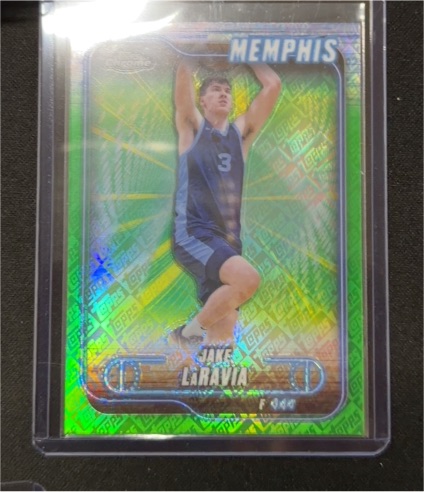 2024-25 Topps Chrome #104 Jake LaRavia Green Geometric Refractor — front