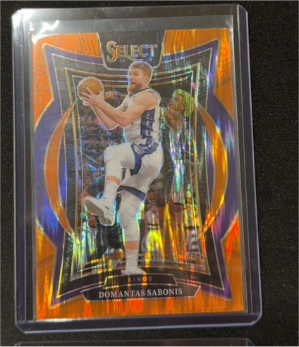 2024-25 Panini Select #24 Domantas Sabonis Orange Flash Prizm — front
