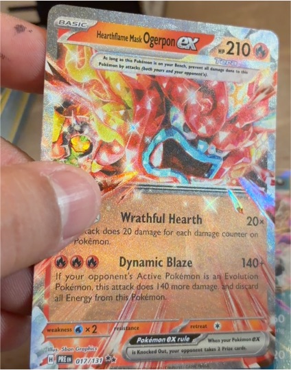 2025 Pokémon TCG Prismatic Evolutions #017 Hearthflame Mask Ogerpon EX — front