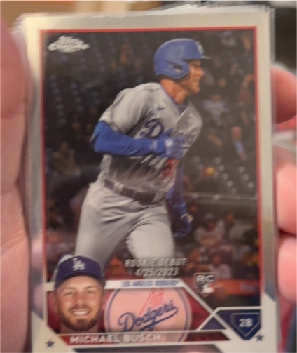 2023 Topps Chrome Update #USC204 Michael Busch RC Los Angeles Dodgers — front