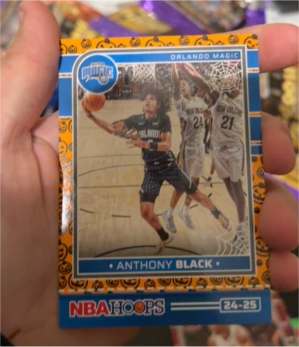 2024-25 Panini Haunted Hoops Orange #125 Anthony Black — front