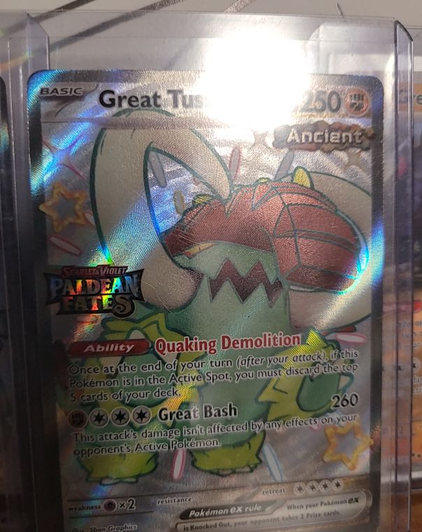 2023 Pokémon Scarlet & Violet Paldean Fates #072 Great Tusk ex — front