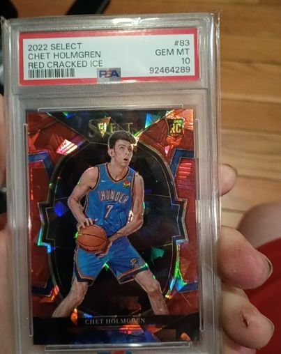 2022 Panini Select #83 Chet Holmgren Red Cracked Ice — front
