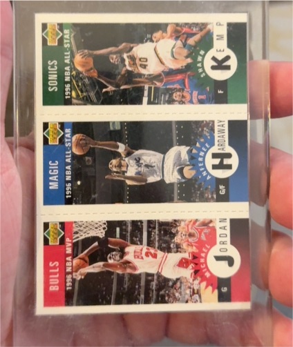1996-97 Upper Deck Collector's Choice #M11 Michael Jordan / Hardaway / Kemp — front